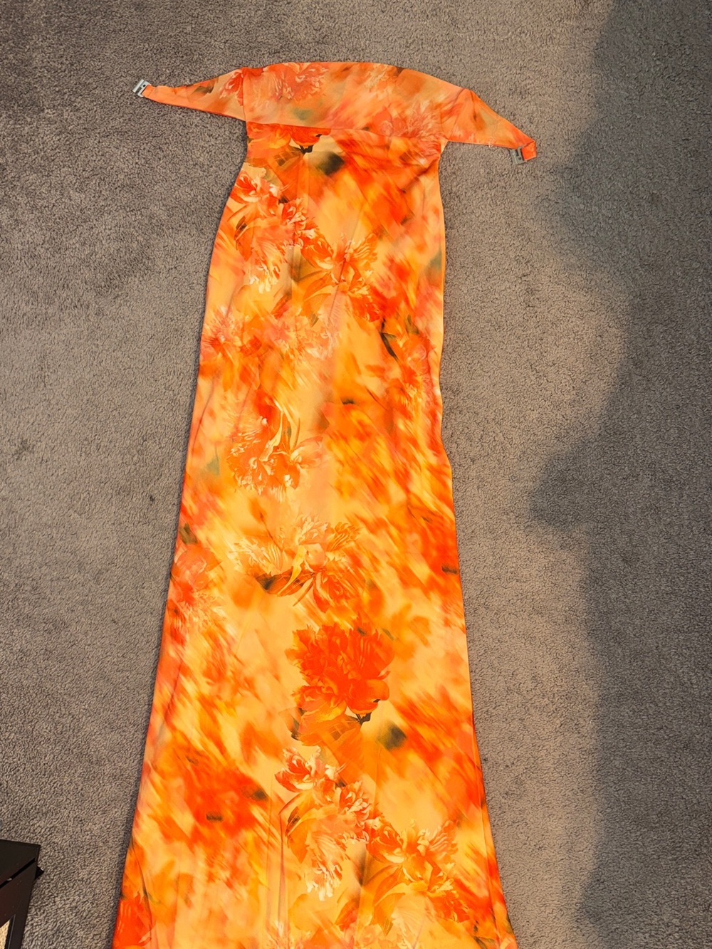 Peppermayo Orange Floral Strapless Swim Coverup